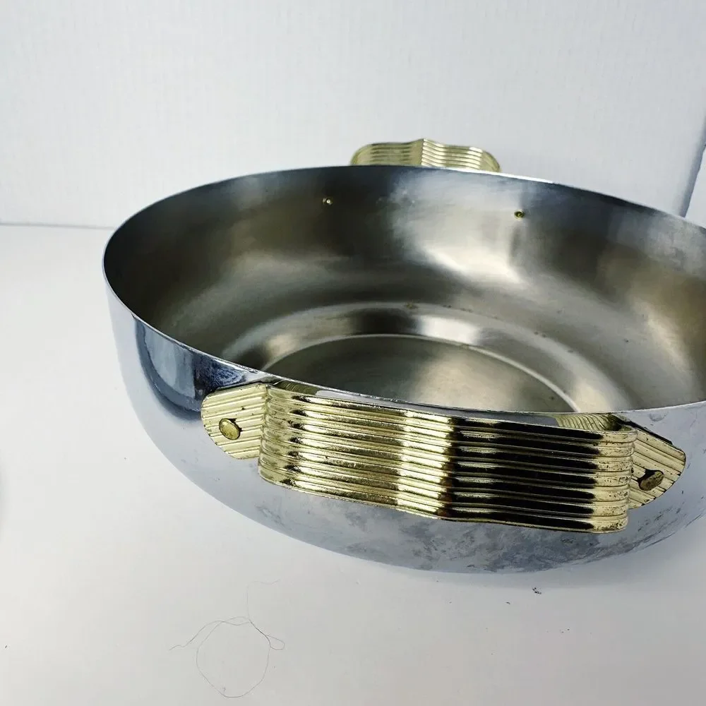 Vintage Nasco Hammered Aluminum Casserole‎ Cover/Carrier with Lid Serving Dish